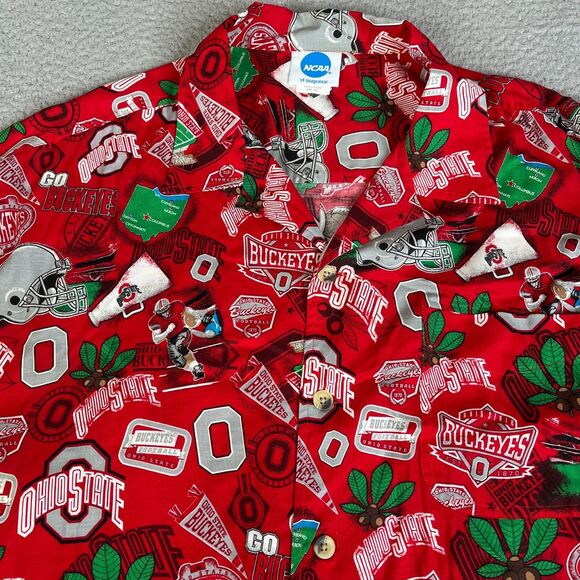 Ohio State Buckeyes Shirt Men 2XL Red Floral Aloha Print NCAA All Over Print AOP - Picture 3 of 10